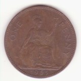 Marea Britanie 1 penny 1963 -Elizabeth II 1st portrait; without &#039;BRITT:OMN&#039;.