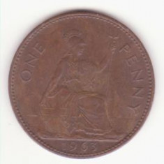 Marea Britanie 1 penny 1963 -Elizabeth II 1st portrait; without 'BRITT:OMN'.