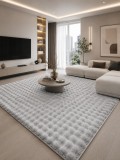 Cumpara ieftin Covor Premium Belgian Blanita LOP 076 Efect 3D Imitatie Blana Iepure 50x80 cm Gri Antiderapant Antialergic