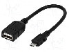 Cablu USB A soclu, USB B micro mufa, OTG, USB 2.0, lungime 0.2m, negru, LOGILINK - AA0035
