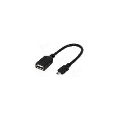 Cablu USB A soclu, USB B micro mufa, OTG, USB 2.0, lungime 0.2m, negru, LOGILINK - AA0035