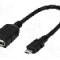 Cablu USB A soclu, USB B micro mufa, OTG, USB 2.0, lungime 0.2m, negru, LOGILINK - AA0035
