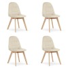 Set 4 scaune bucatarie/living, Bora, catifea, lemn, bej, 44.5x54x81.5 cm, Artool