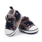 Tenisi in carouri maro si bleumarine pentru baietei (Marime Disponibila: 9-12