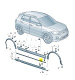 Bandou aripa, ornament fata VW T-CROSS, 01.2019-, partea dreapta, original, grunduit; aripa fata, inferior,