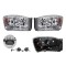 Set faruri Dodge Ram, 01.2006-08.2008, partea Stanga+Dreapta, Tuning, Fata, Lampa de parcare pe fibra optica; Tip=USA; tip bec H1+H1; manual; transpa