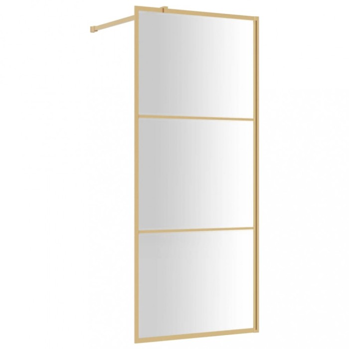 Paravan dus walk-in, auriu, 80x195 cm, sticla ESG transparenta