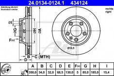 Disc frana PORSCHE CAYENNE (9PA, 955) (2002 - 2010) ATE 24.0134-0124.1 foto