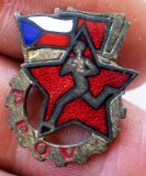 I.898 INSIGNA SPORT PRIETENIA CEHOSLOVACO SOVIETICA ATLETISM h20mm email, Europa