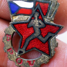 I.898 INSIGNA SPORT PRIETENIA CEHOSLOVACO SOVIETICA ATLETISM h20mm email