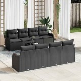 VidaXL Set de canapele pentru grădină 9 pcs Negru 55 x 55 x 37 cm