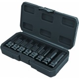 TOPMASTER Set 8 chei tubulare hexagonale de impact H6-H19 prindere patrat 1/2 Cr-Mo