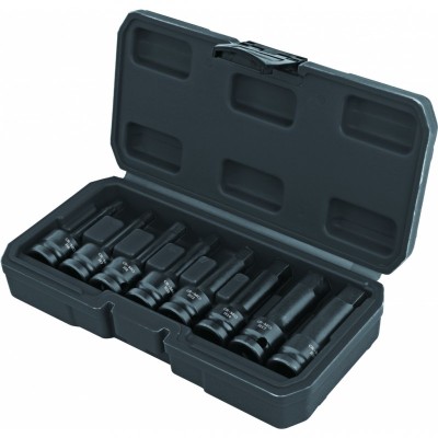 TOPMASTER Set 8 chei tubulare hexagonale de impact H6-H19 prindere patrat 1/2 Cr-Mo foto