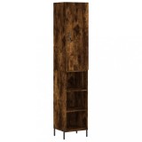 Dulap inalt, stejar fumuriu, 34,5x34x180 cm, lemn prelucrat
