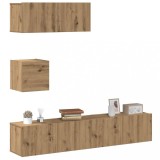 VidaXL Set dulap TV 4 piese montat pe perete Stejar artizanal