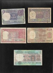 Set India 2x1 + 2x2 + 5 rupees rupii foto