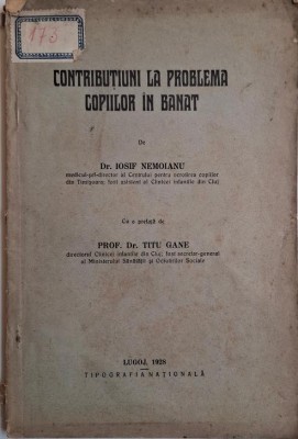 Contributiuni la problema copiilor din Banat &amp;ndash; Iosif Nemoianu foto