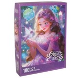 Puzzle cu Zana cu Glitter, 100 de piese, Mov, CMCLASS