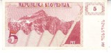 M1 - Bancnota foarte veche - Slovenia - 5 tolari - 1990