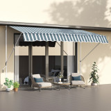 Outsunny Copertina de Soare cu Brate si Manivela, Structura Telescopica din Metal si Parasolar din Poliester 300x150cm