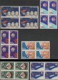 1965 Romania - Cosmonautica, blocuri de 4 timbre, LP 599 MNH, Spatiu, Nestampilat