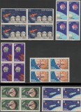 1965 Romania - Cosmonautica, blocuri de 4 timbre, LP 599 MNH, Spatiu, Nestampilat