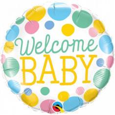 Balon Baby Shower Botez Welcome Baby folie metalizata 43cm foto