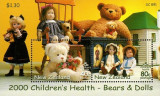 New Zealand 2000 - Teddy Bears, colita neuzata