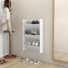 Pantofar de perete, alb, 60x18x90 cm, PAL foto
