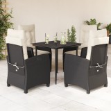 Cumpara ieftin Gossi set mobilier de gradina cu perne, 5 piese, negru, poliratan