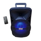 Boxa portabila cu Bluetooth ,cititor USB , card MicroSD , radio , microfon cu fir , negru