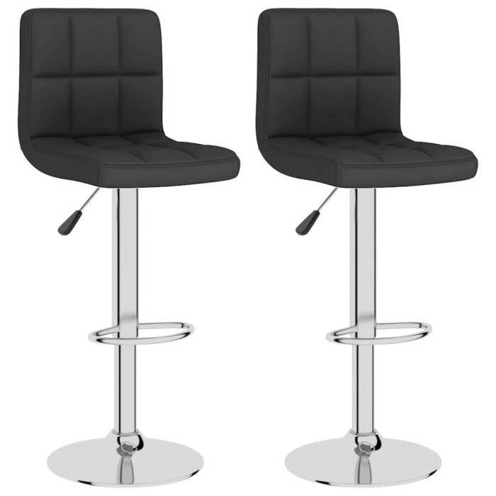 Scaune de bar, 2 buc., negru, material textil