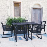 vidaXL Set mobilier de exterior, 7 piese, negru, ratan PVC 3060216
