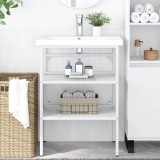 vidaXL Cadru chiuvetă de baie, alb, 59x38x83 cm, fier 338485