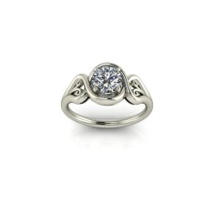 Inel de dama din aur alb 14K, piatra zirconiu - 63