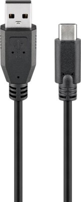 Cablu USB 2.0 tata la USB Type C tata 0.5m negru Goobay foto