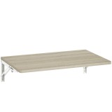 HOMCOM Birou pliabil de perete pentru calculator, cu colțuri rotunjite, economisire spațiu, pentru casă, birou sau bucătărie, 60x40 cm, stejar | Aosom