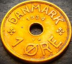 Moneda istorica 1 ORE - DANEMARCA, anul 1934 * cod 4117