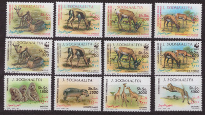 39 SOMALIA 1992 - serie completa de 12 timbre nestampilate,tematica animale,MNH foto