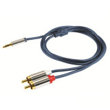 Cablu audio hifi, mufa stereo jack 3.5 mm, mufe rca, aurit, 1 m, Home