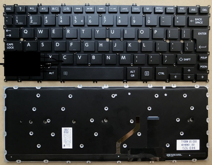 Tastatura neagra UK iluminata Toshiba KiraBook 13-AT01S