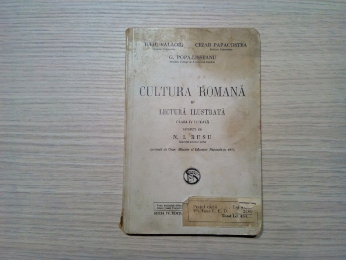 CULTURA ROMANA in Lectura Ilustrata - G. Popa-Lisseanu, C. Papacostea - 1924