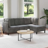 vidaXL Set de mobilier pentru living cu pernă 4 pcs Gri &icirc;nchis Catifea 3413735