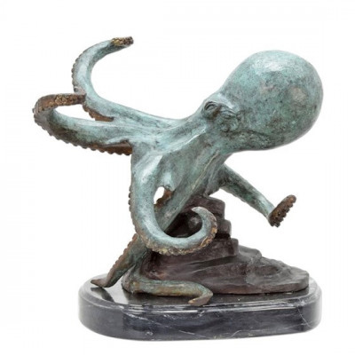 Caracatita-statueta din bronz cu un soclu din marmura TBA-28 foto