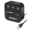 Hub USB 2.0 3p + card reader Rebel negru