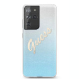 Cumpara ieftin Husa Cover Guess Glitter Gradient pentru Samsung Galaxy S21 Ultra Light Blue