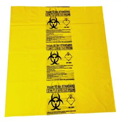 Saci menajeri galbeni, deseuri infectioase, 60L foto