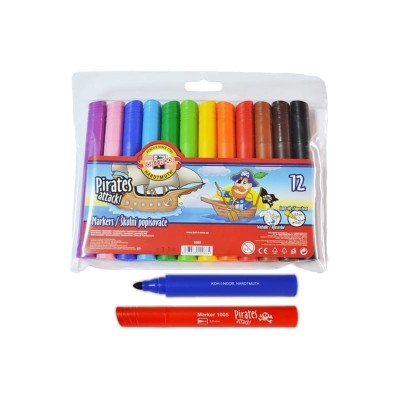 Set 12 carioci lavabile, 2.5 mm, Multicolore, MCT-KOH1282 foto