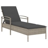 Cumpara ieftin Sezlong cu perna, gri deschis, 63x200x81 cm, poliratan