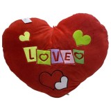 Perna Decorativa Rosie Love cu Inimioare Brodate, 45x45 cm, Plus Catifelat, Umplutura Antialergica